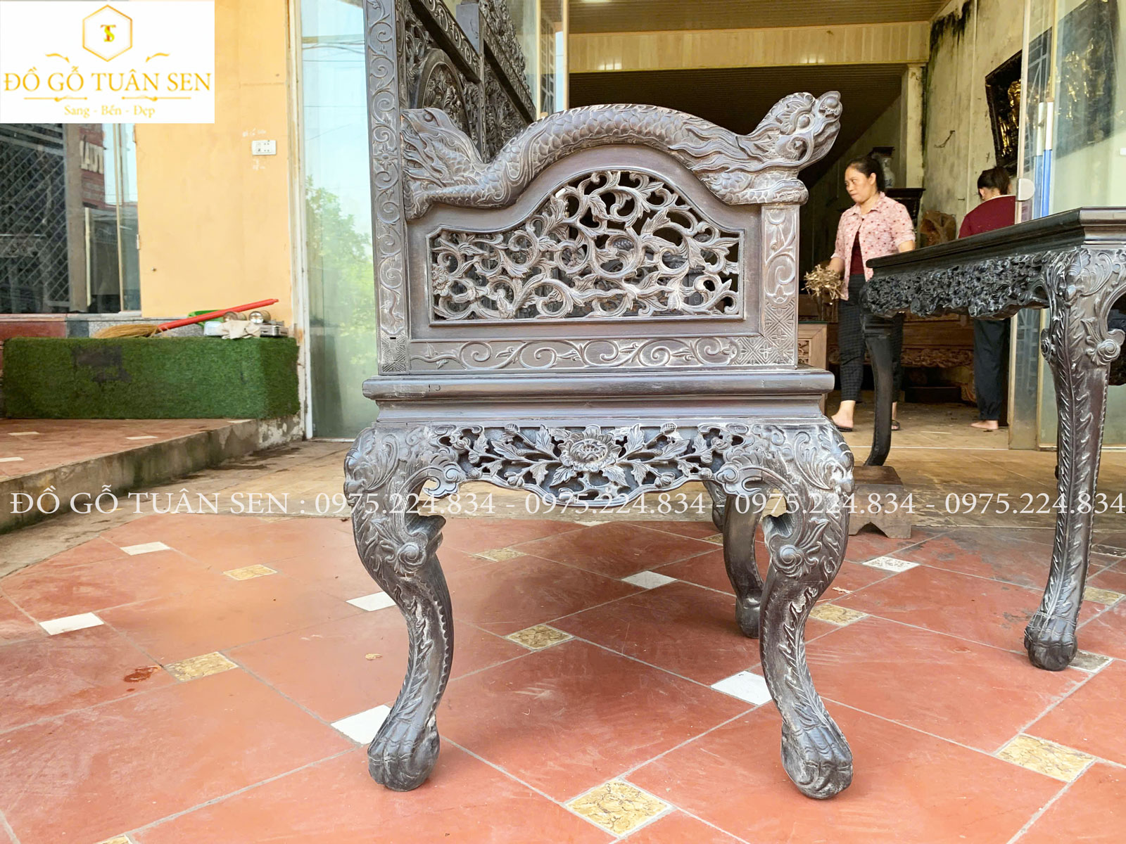 Vẻ đẹp Bộ trường kỷ Huế gỗ gụ V02
